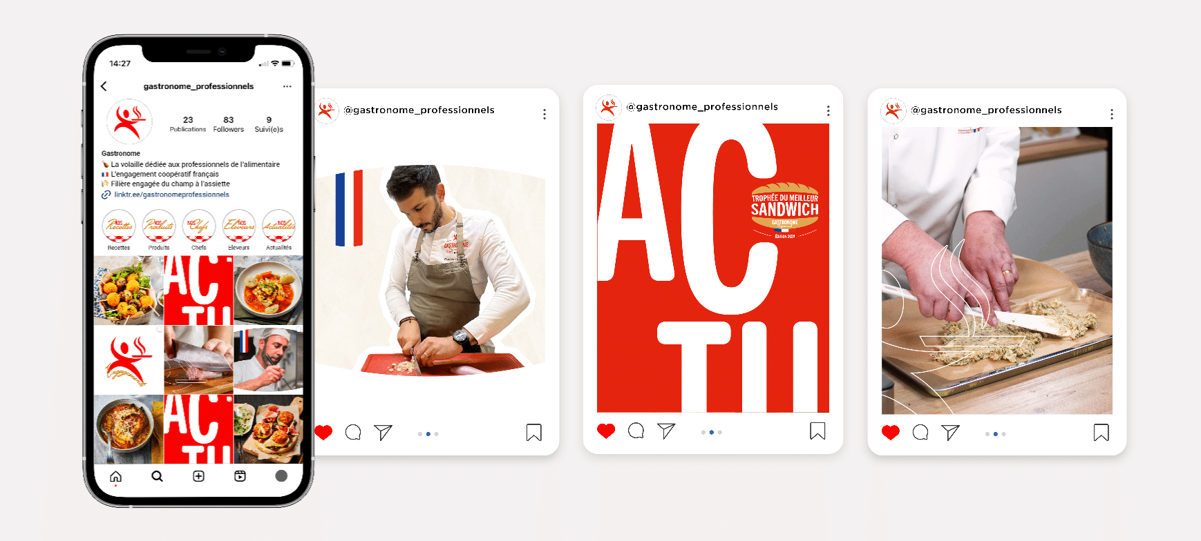 Social Media Instagram Gastronome Professionnels par Aioli Digital communication food