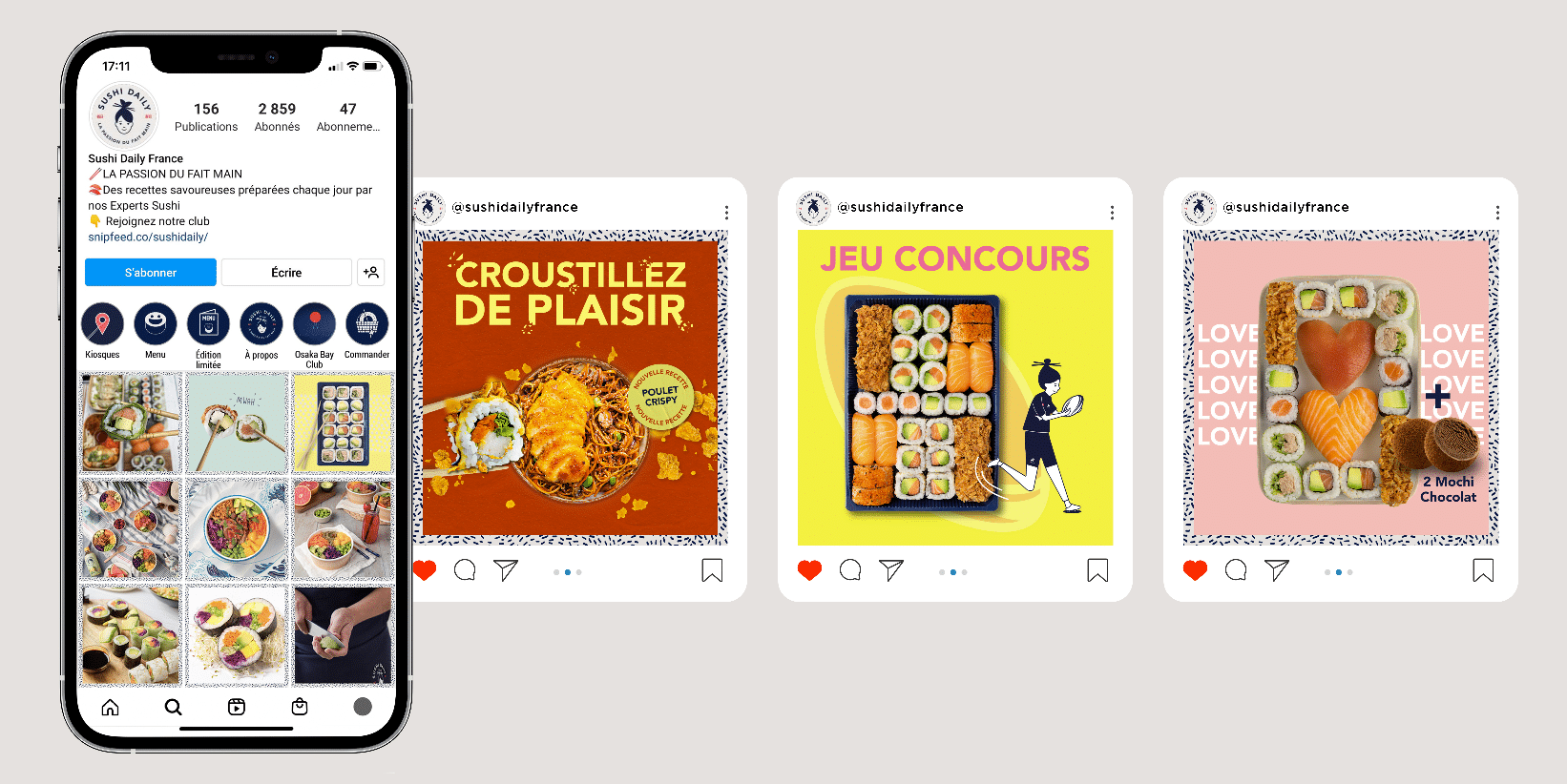 Post Instagram Sushi Daily par Aioli Digital agence food