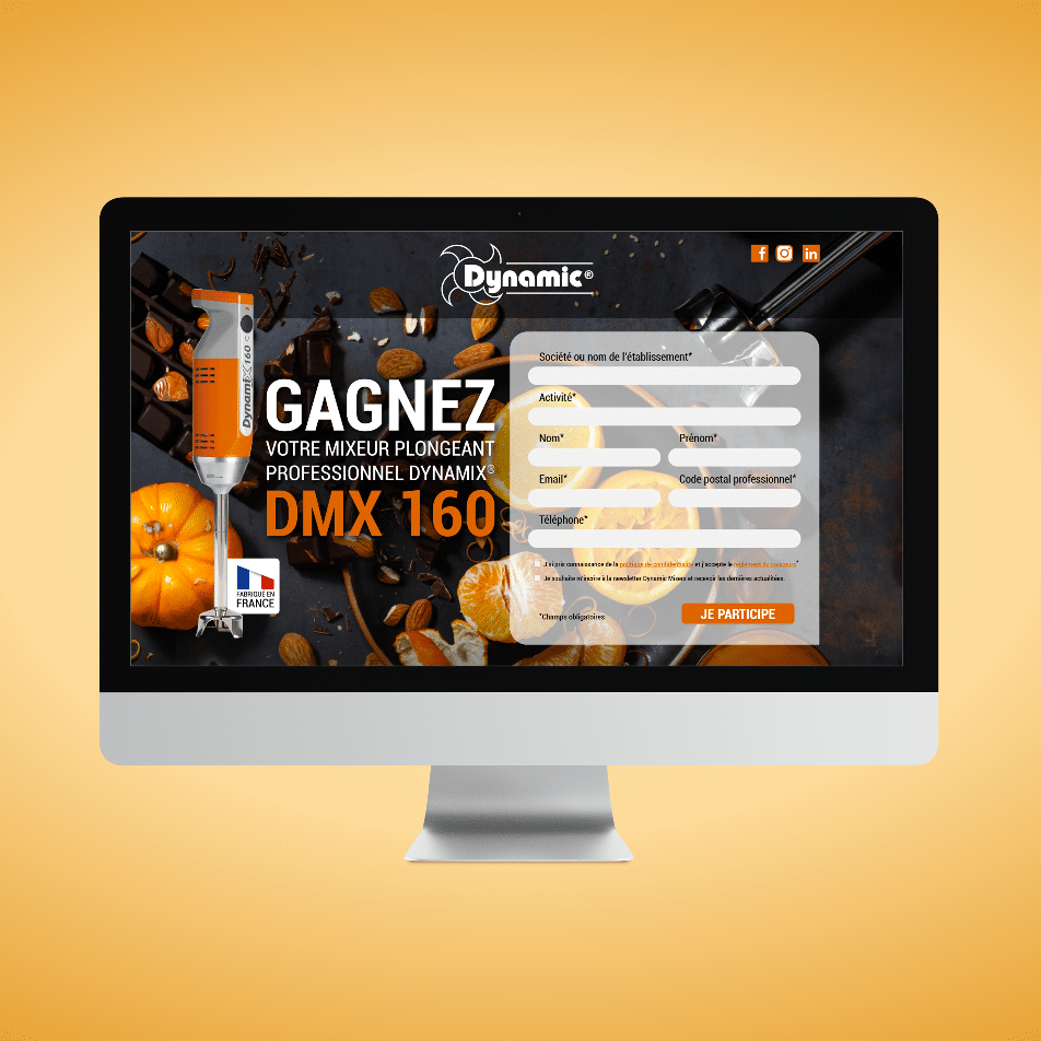 Leadpage jeu concours Dynamic Mixer aioli digital agence communication food vendee