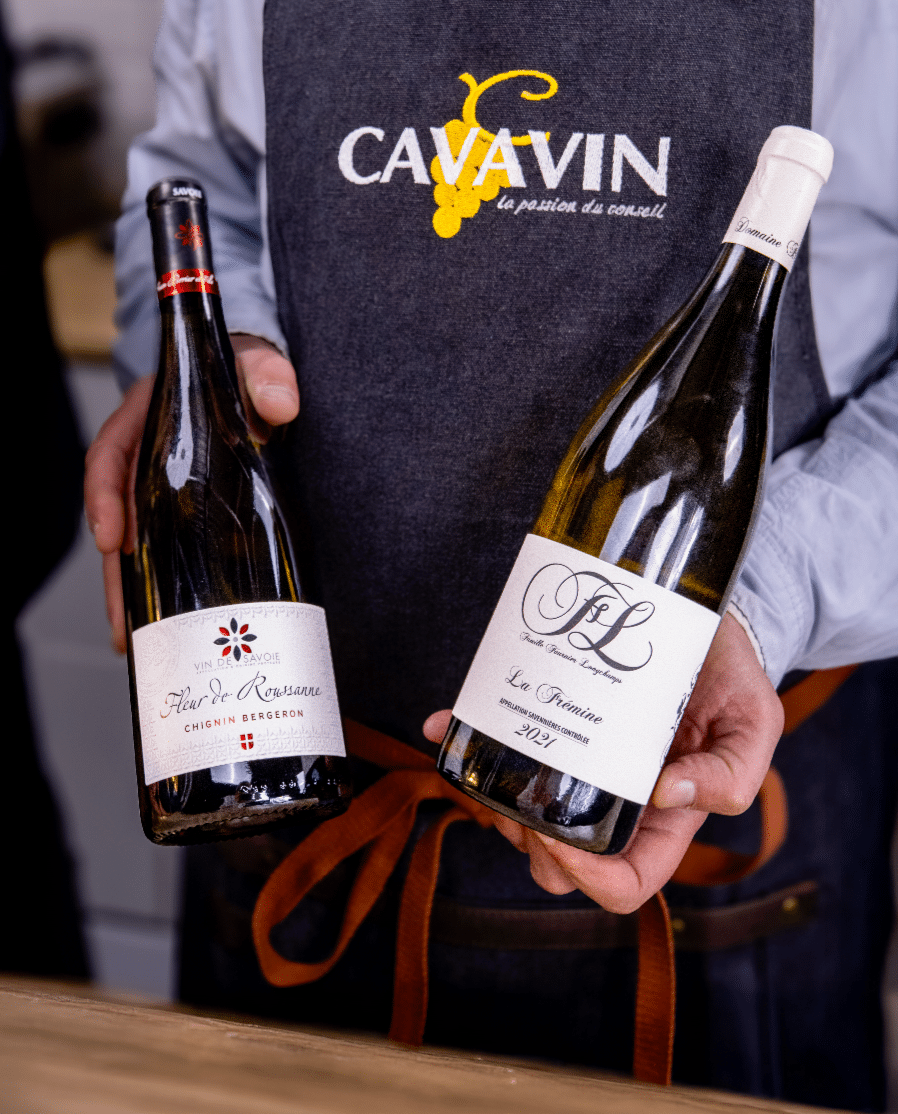Bouteilles de vins présentées